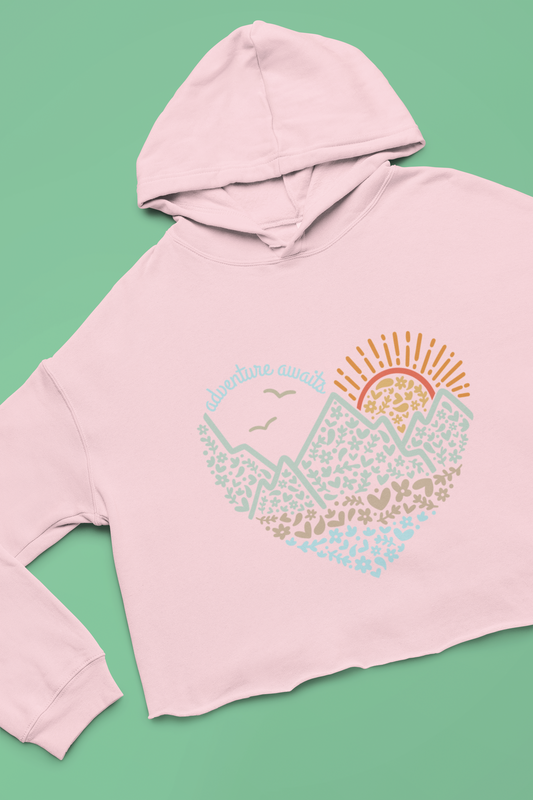 ADVENTURE AWAITS CROP HOODIE - Hike Beast Store
