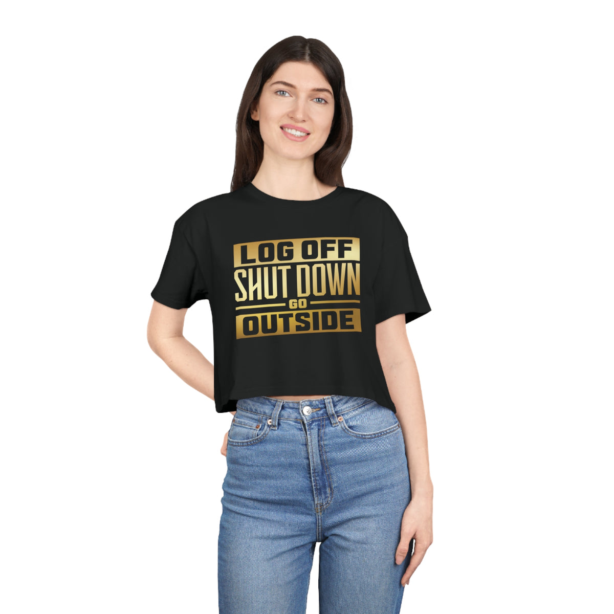 LOG OFF GO OUTSIDE CROP TOP - Hike Beast Store