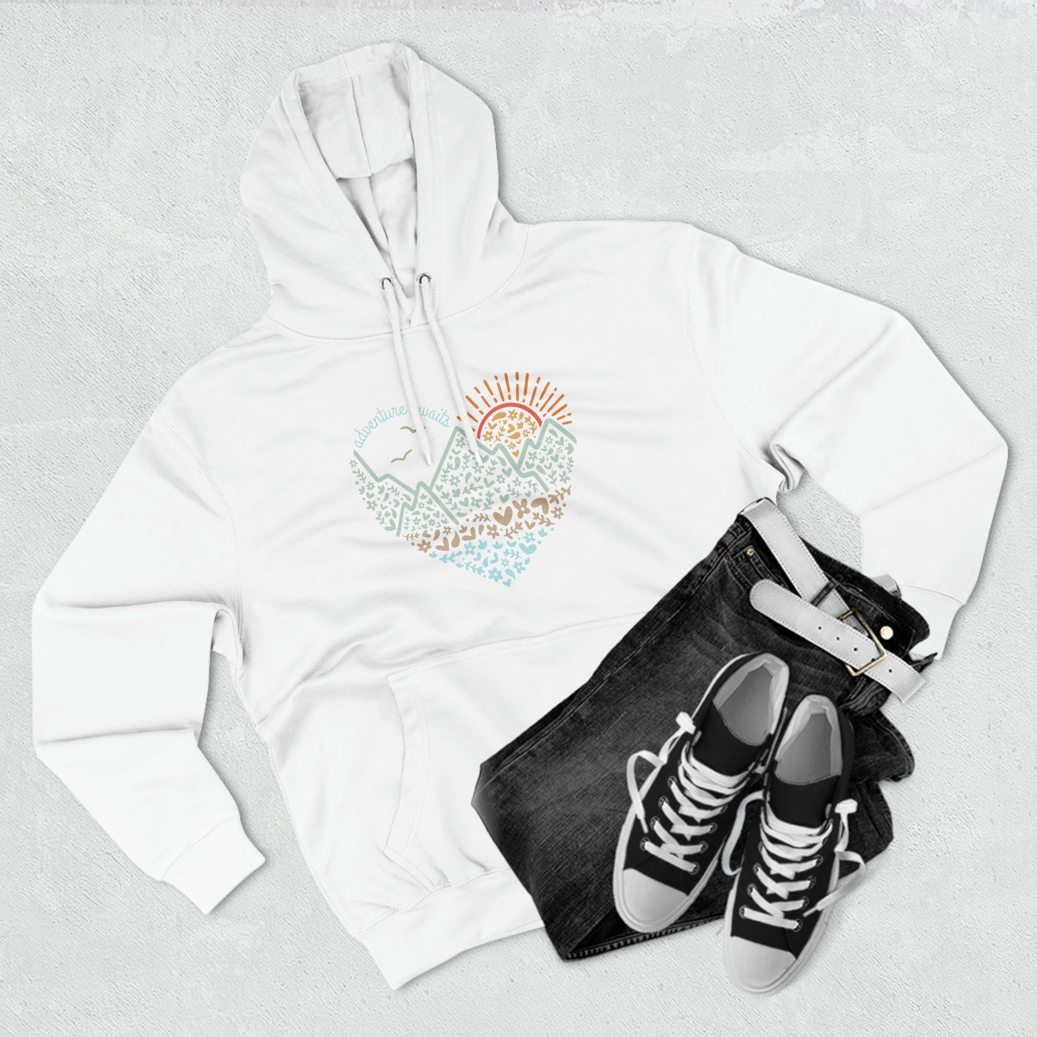 ADVENTURE AWAITS SOFT STYLE HOODIE