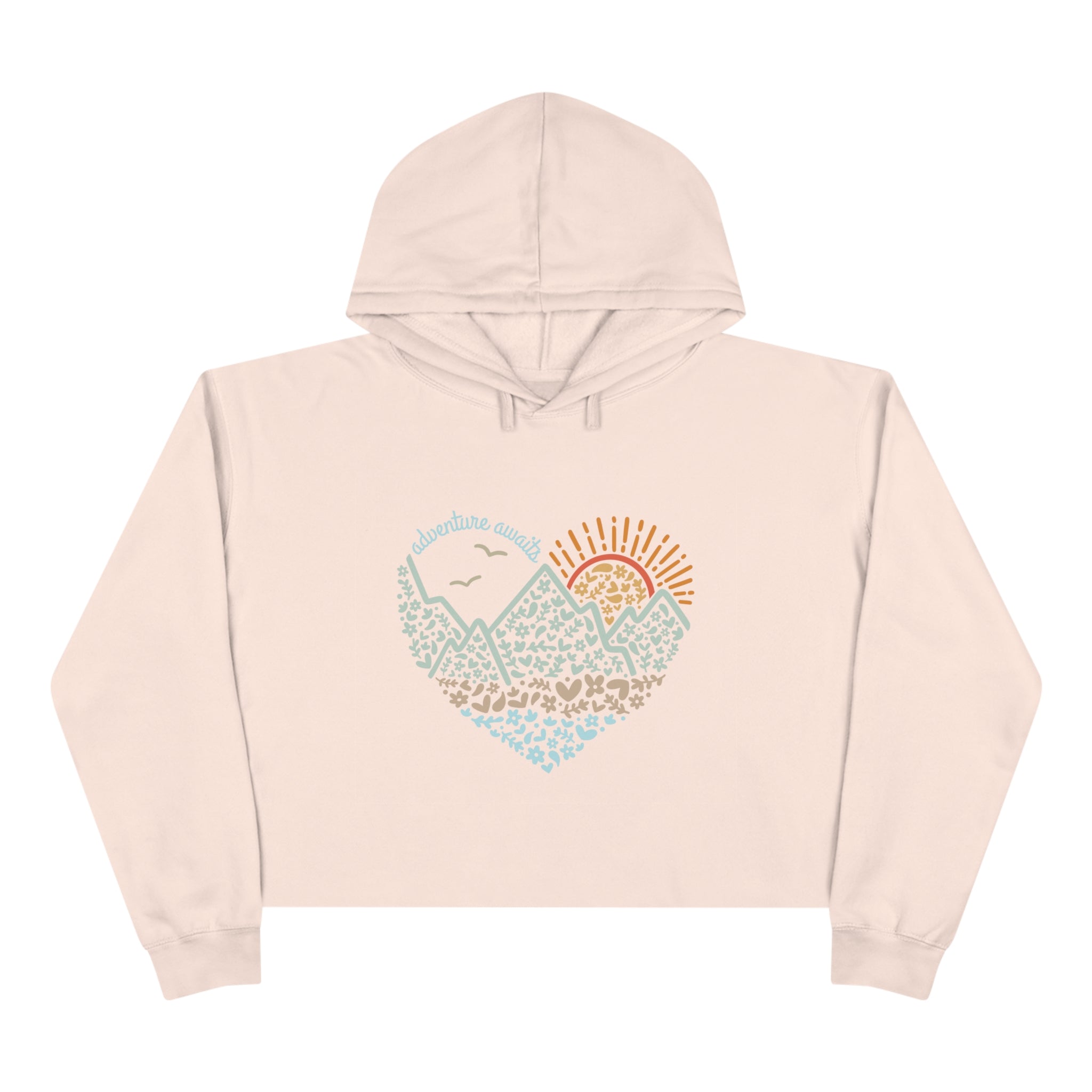 ADVENTURE AWAITS CROP HOODIE