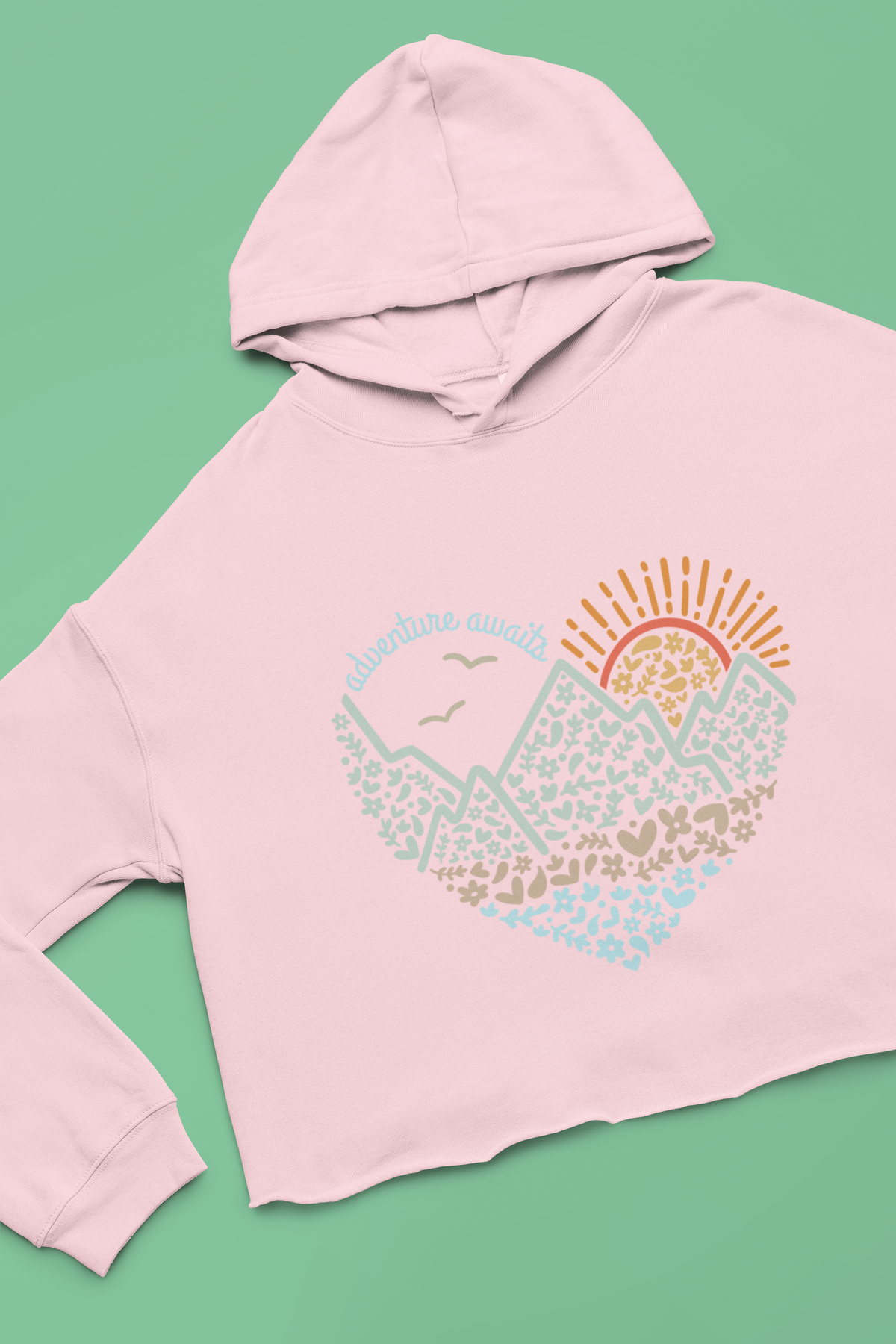 ADVENTURE AWAITS CROP HOODIE - Hike Beast Store