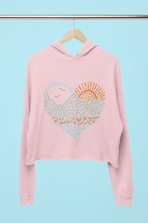 ADVENTURE AWAITS CROP HOODIE