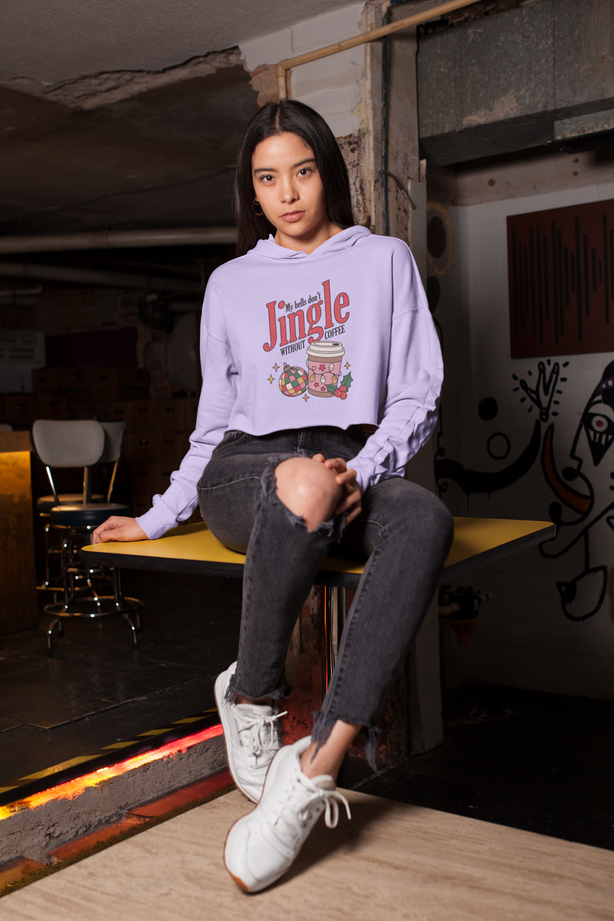 MY BELLS DON'T JINGLE CROP HOODIE - Hike Beast Store