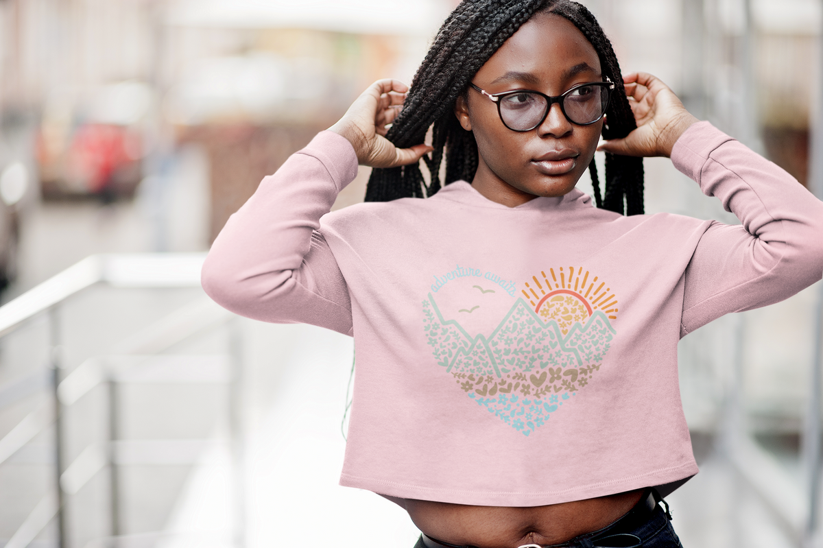 ADVENTURE AWAITS CROP HOODIE - Hike Beast Store