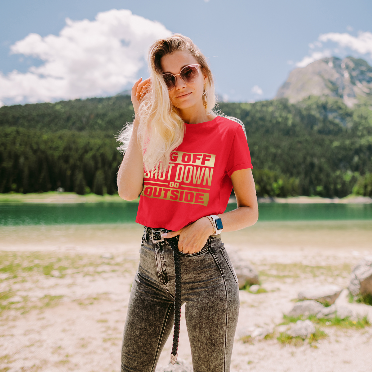 LOG OFF GO OUTSIDE CROP TOP - Hike Beast Store