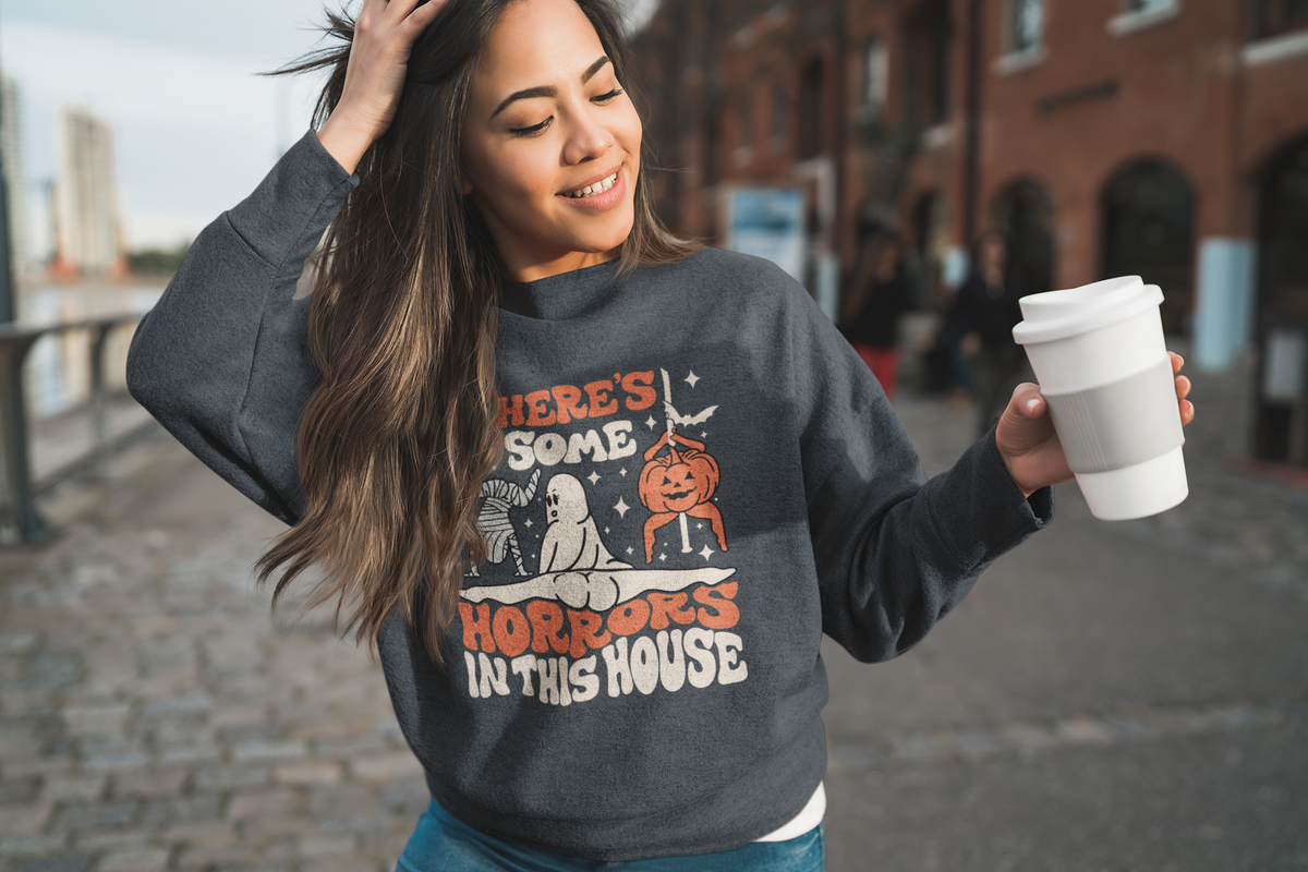 HORRORS IN THIS HOUSE CREWNECK SWEATSHIRT - Hike Beast Store