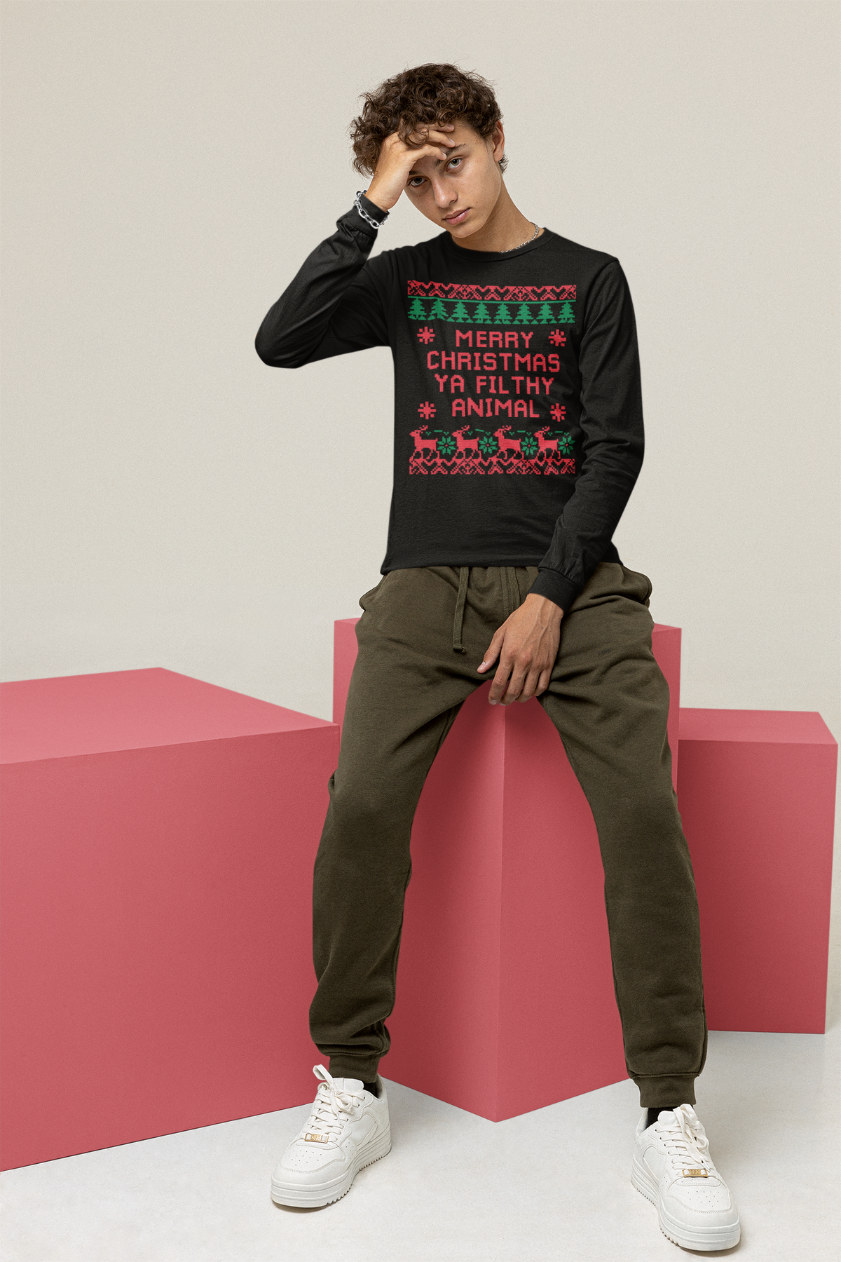 UGLY CHRISTMAS LONG SLEEVE TEE - Hike Beast Store
