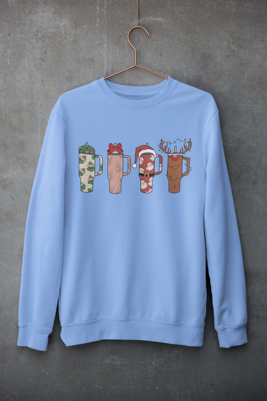 CHRISTMAS MUGS CREWNECK SWEATSHIRT - Hike Beast Store