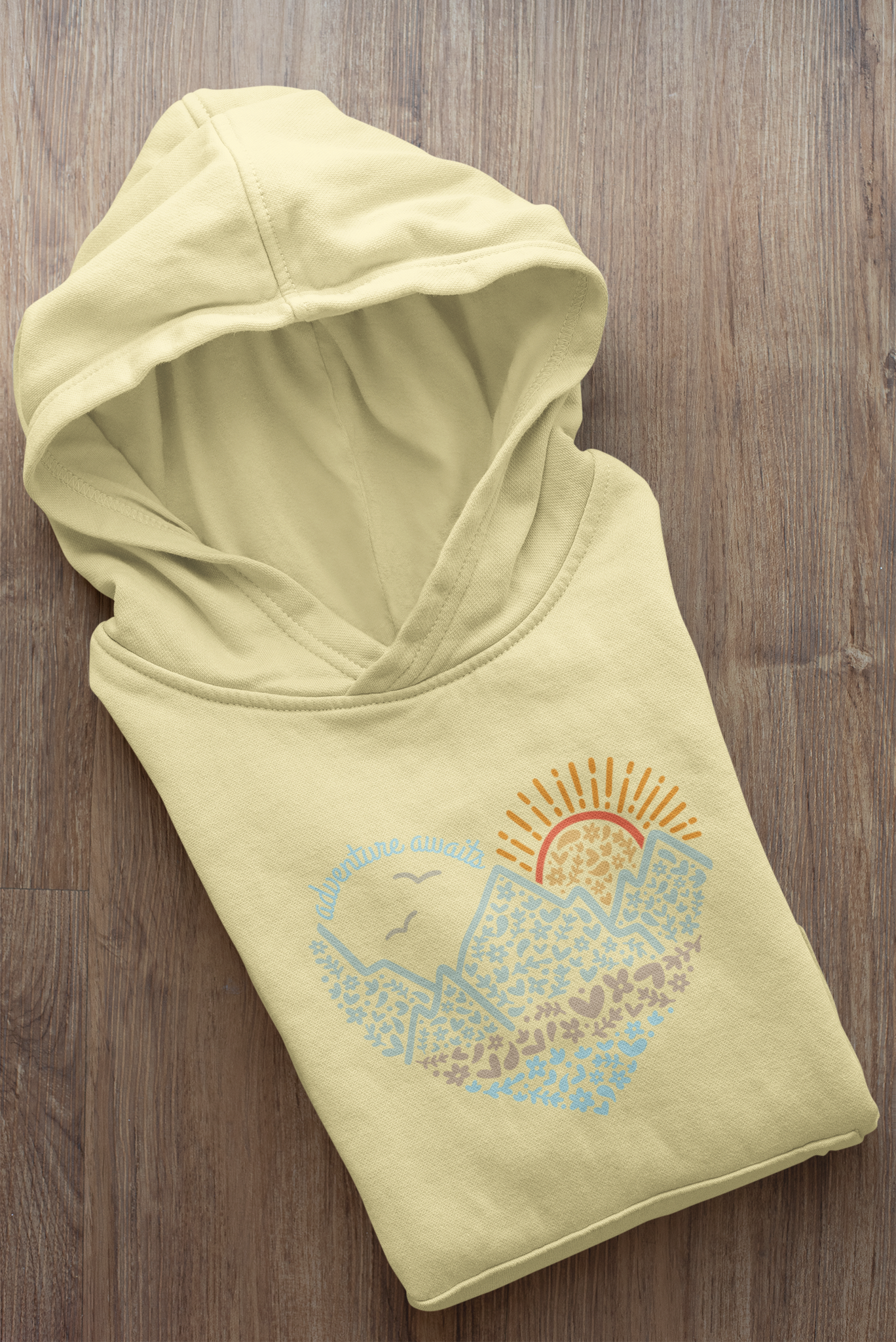 ADVENTURE AWAITS SOFT STYLE HOODIE