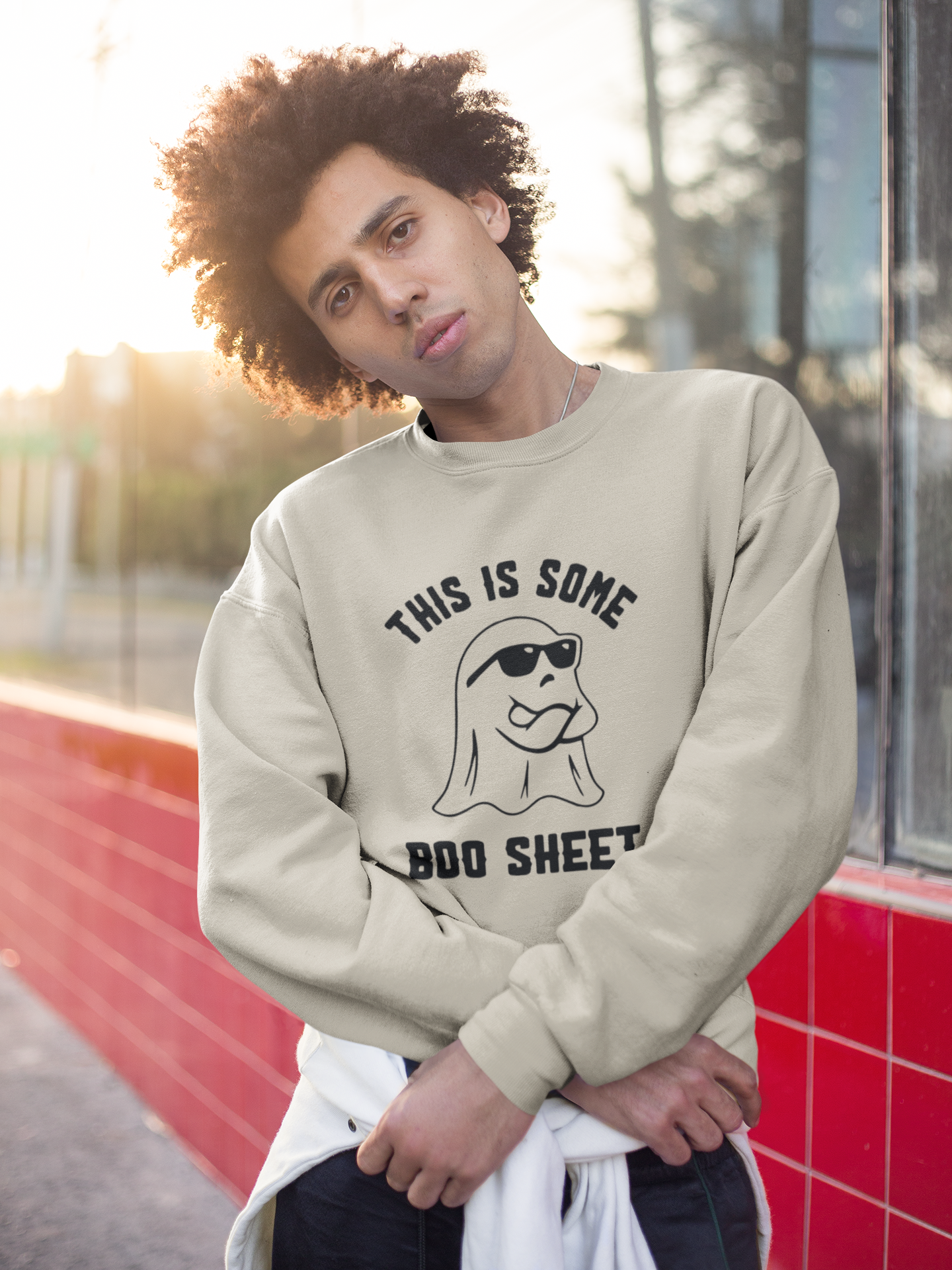 BOO SHEET CREWNECK SWEATSHIRT - Hike Beast Store