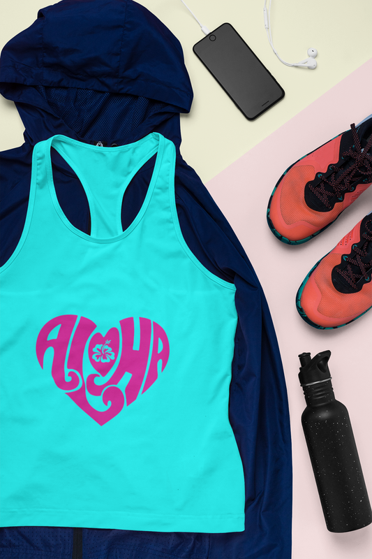 ALOHA LOVE RACERBACK TANK - Hike Beast Store