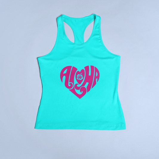 ALOHA LOVE RACERBACK TANK - Hike Beast Store