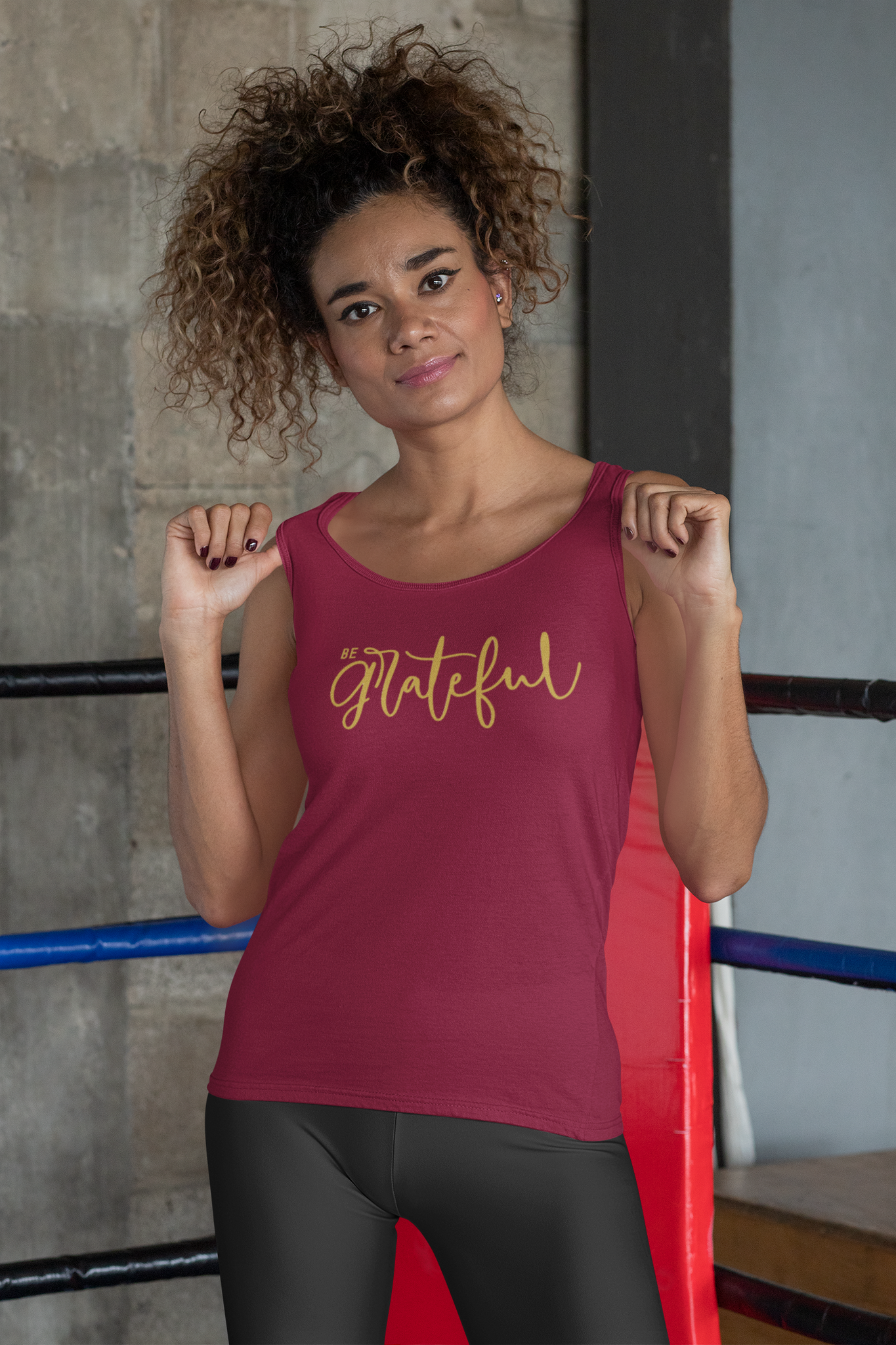 BE GRATEFUL RACERBACK TANK - Hike Beast Store