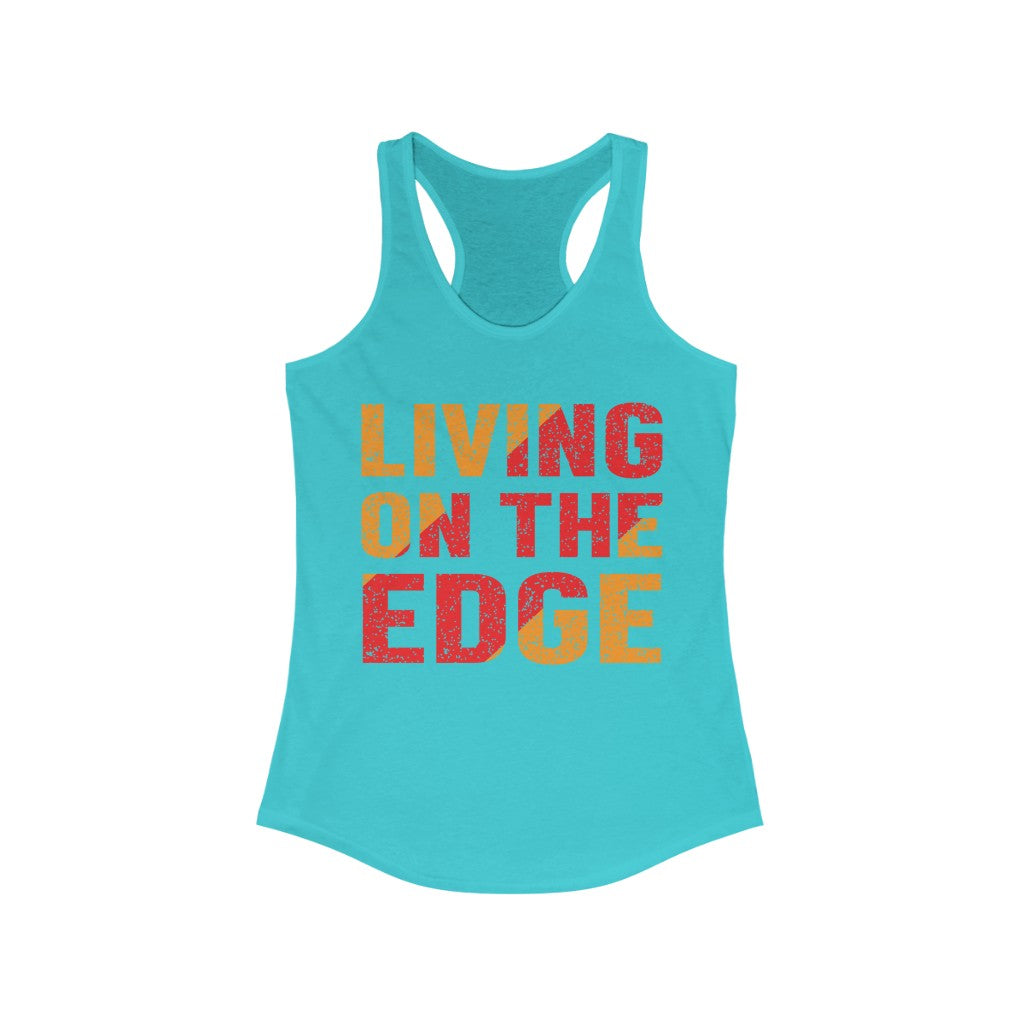 Living On The Edge | Women's Racerback Tank - Hike Beast Store